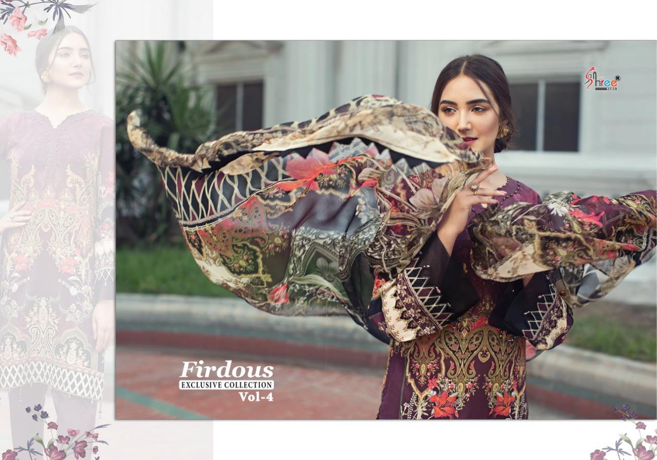 Shree fabs firdous exclusive collection Vol-4 beautifully designed Salwar suits in wholesale prices