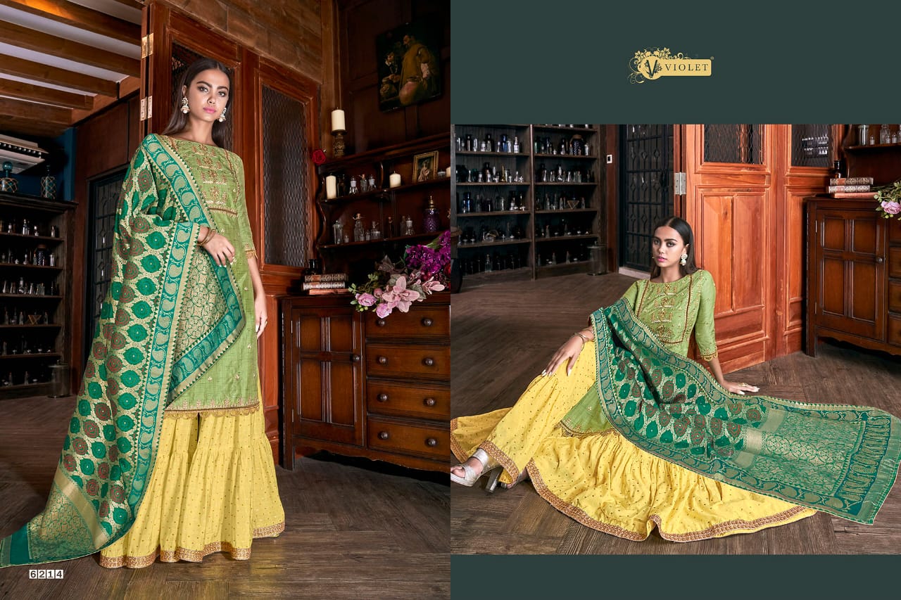Swagat violet beautifully designed Salwar suits in wholesale price
