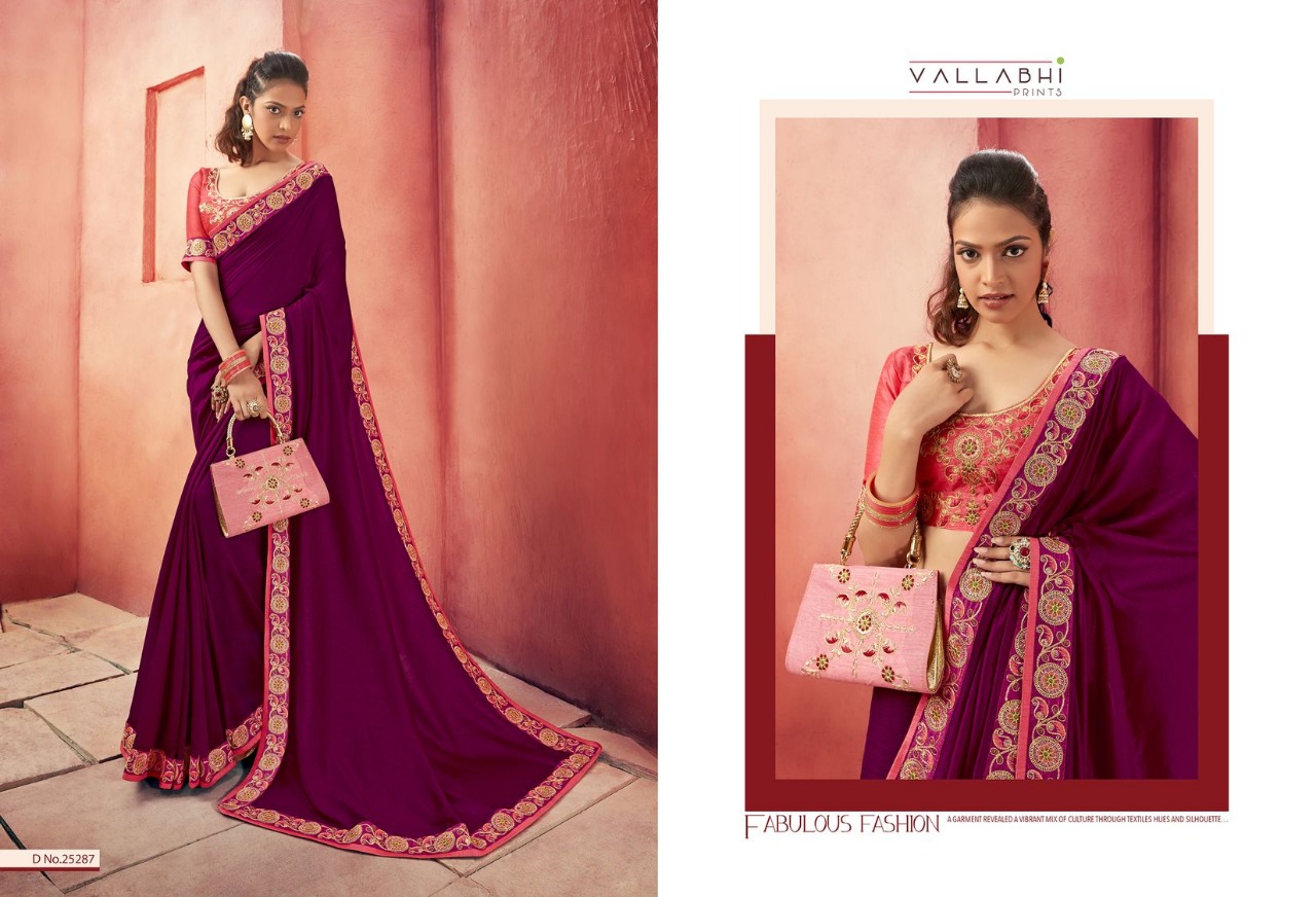 Vallabhi Prints blueberry charming look beautifully designed sarees in factory prices