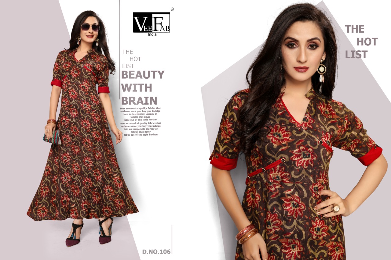 Vee Fab india flamingo touch the feel of trendy fits Kurties in wholesale prices