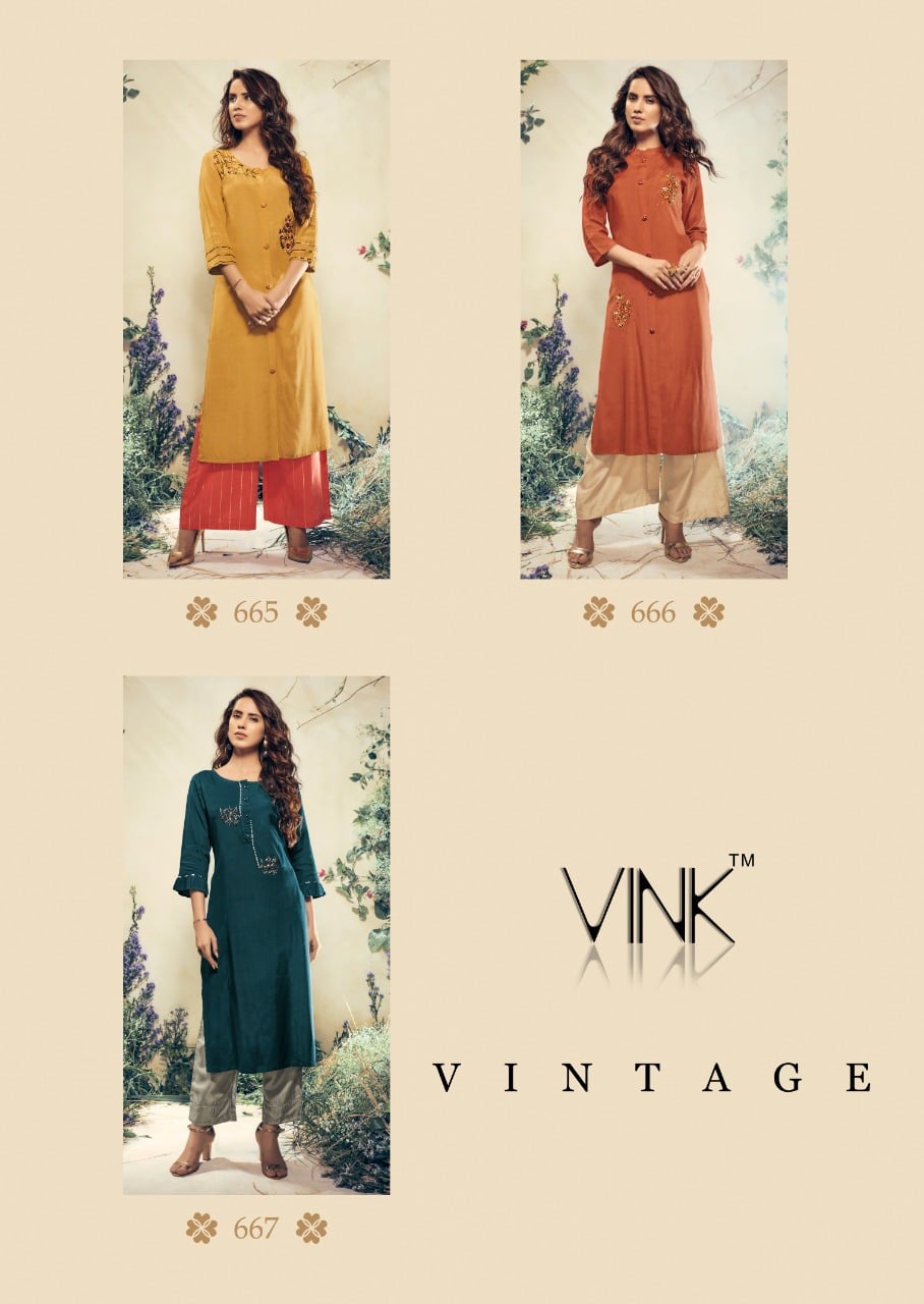 Vink vintage classy catchy look Kurties in wholesale prices