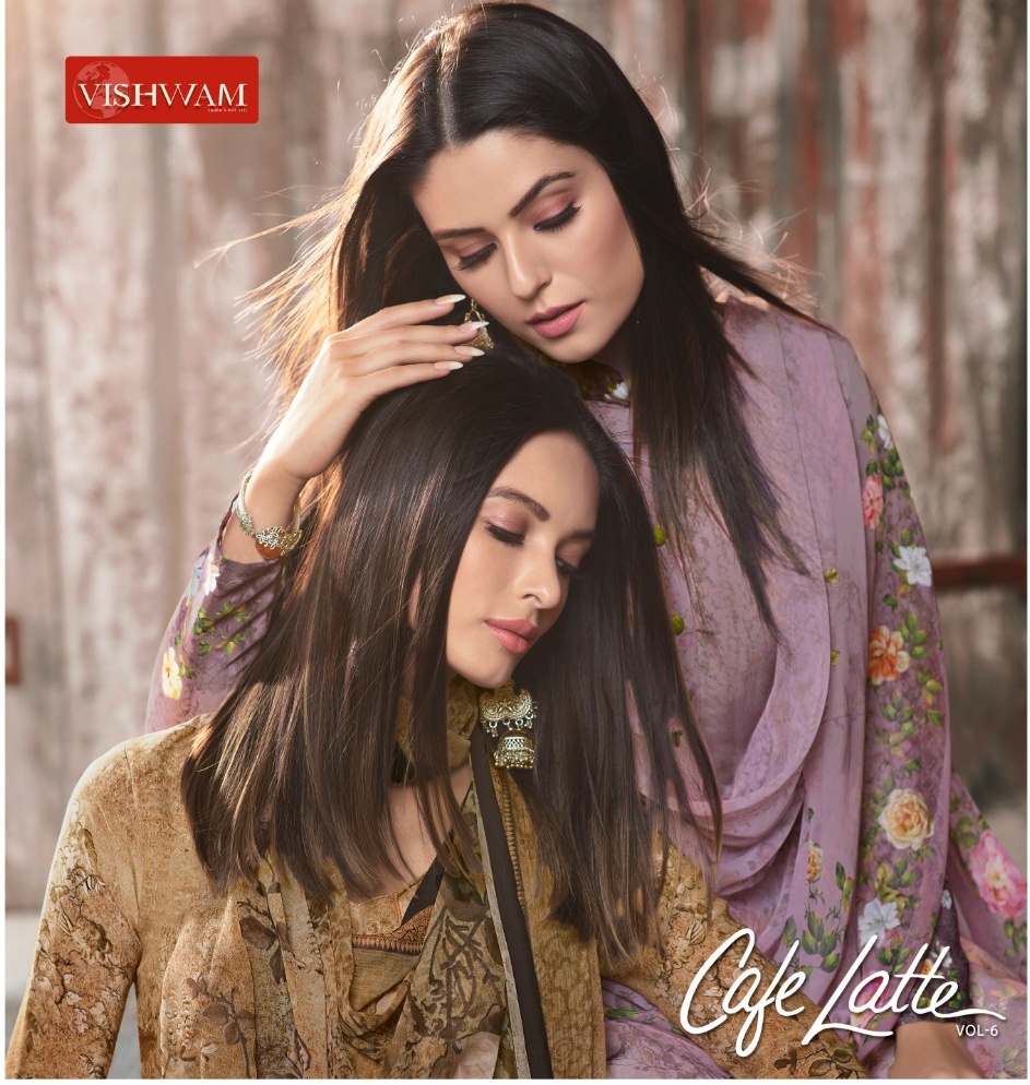 Vishwam fabrics Cafe latte vol-6 gorgeous stylish look Salwar suits in wholesale price