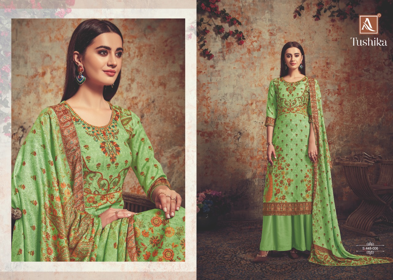 Alok Suit tushika stunning look And new designed pashmina Salwar Suits in attractive rates