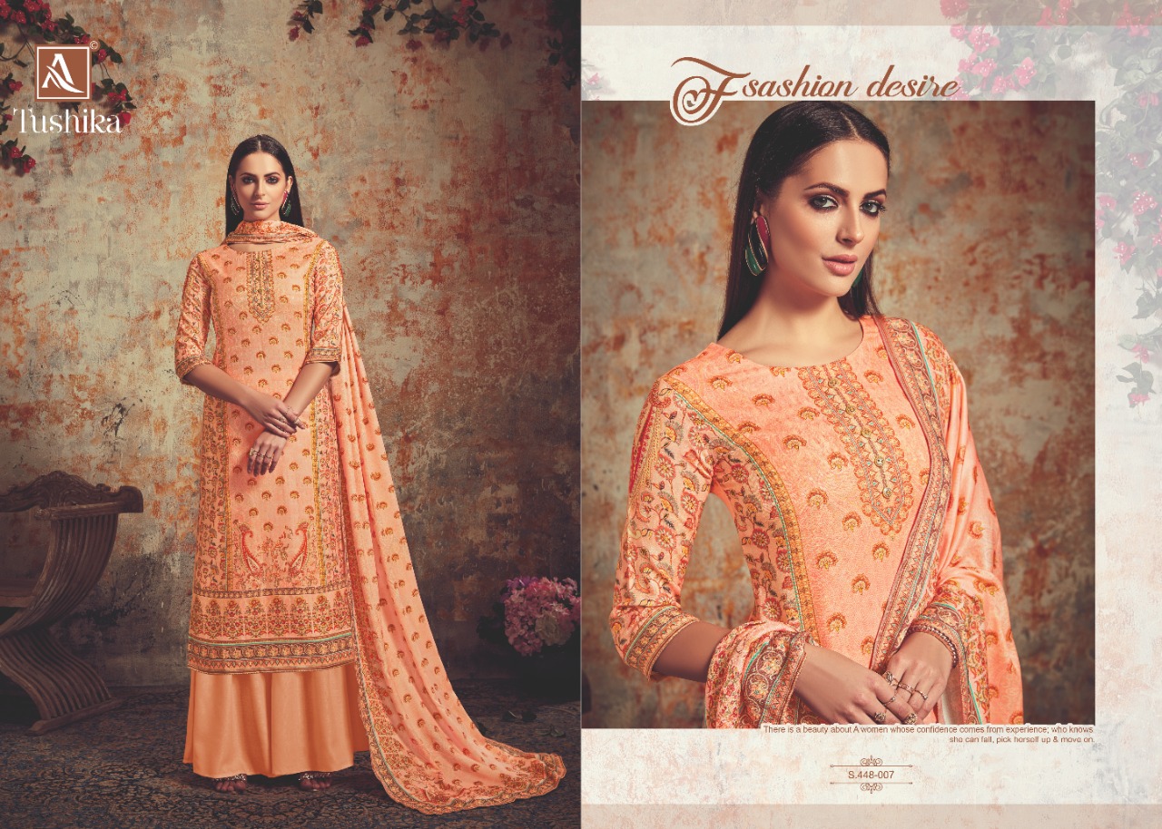Alok Suit tushika stunning look And new designed pashmina Salwar Suits in attractive rates