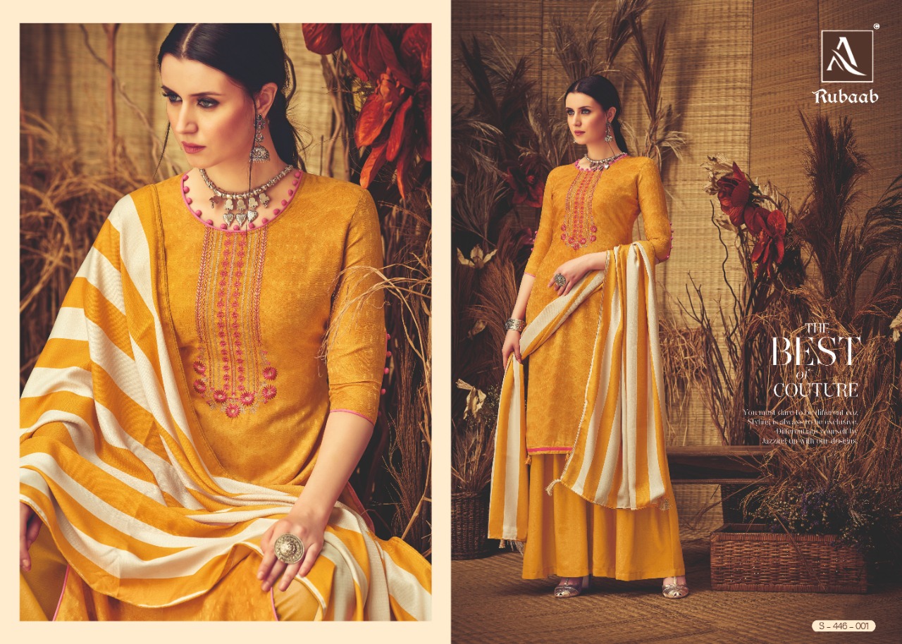 Alok suits rubaab embroidered pashmina dress Material exporter