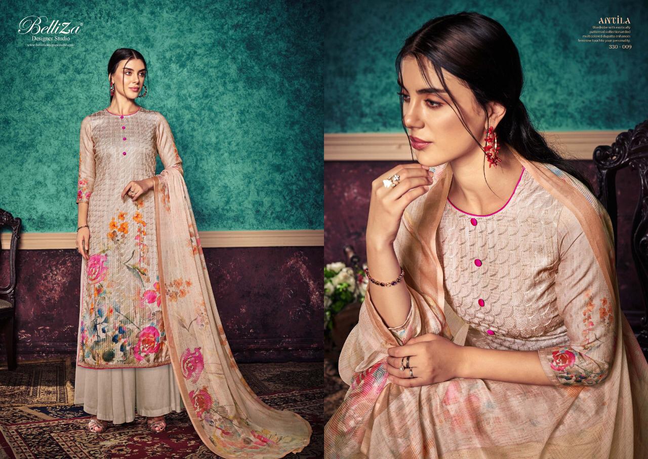 Belliza designer studio antila heavy embroidered pashmina dress Material wholesaler