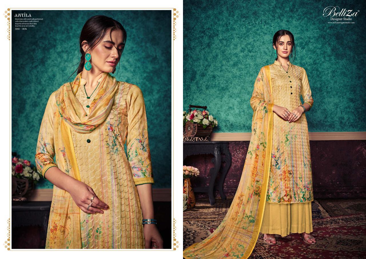 Belliza designer studio antila heavy embroidered pashmina dress Material wholesaler
