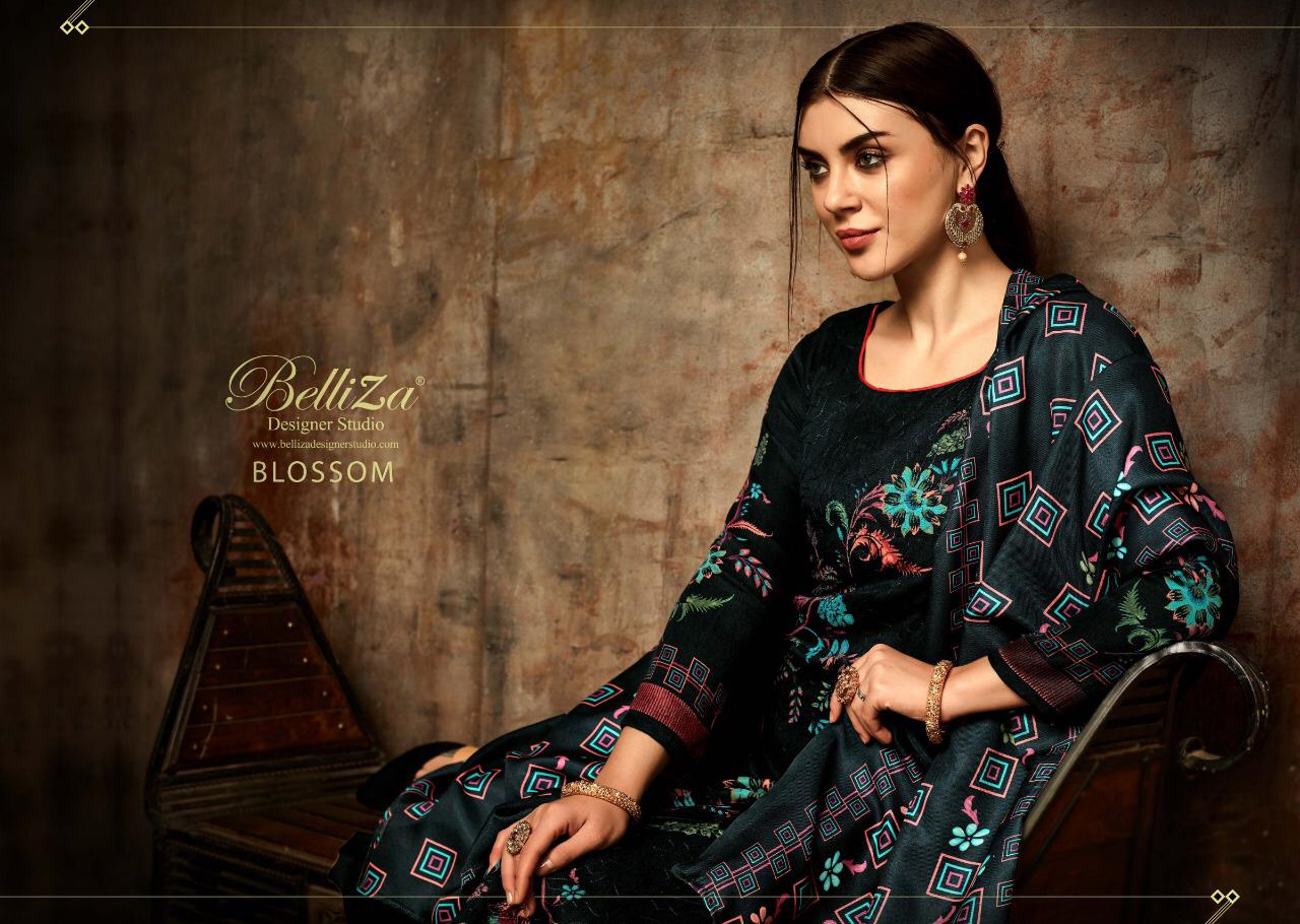 Belliza designer studio blossom winter wear pashmina suits collection