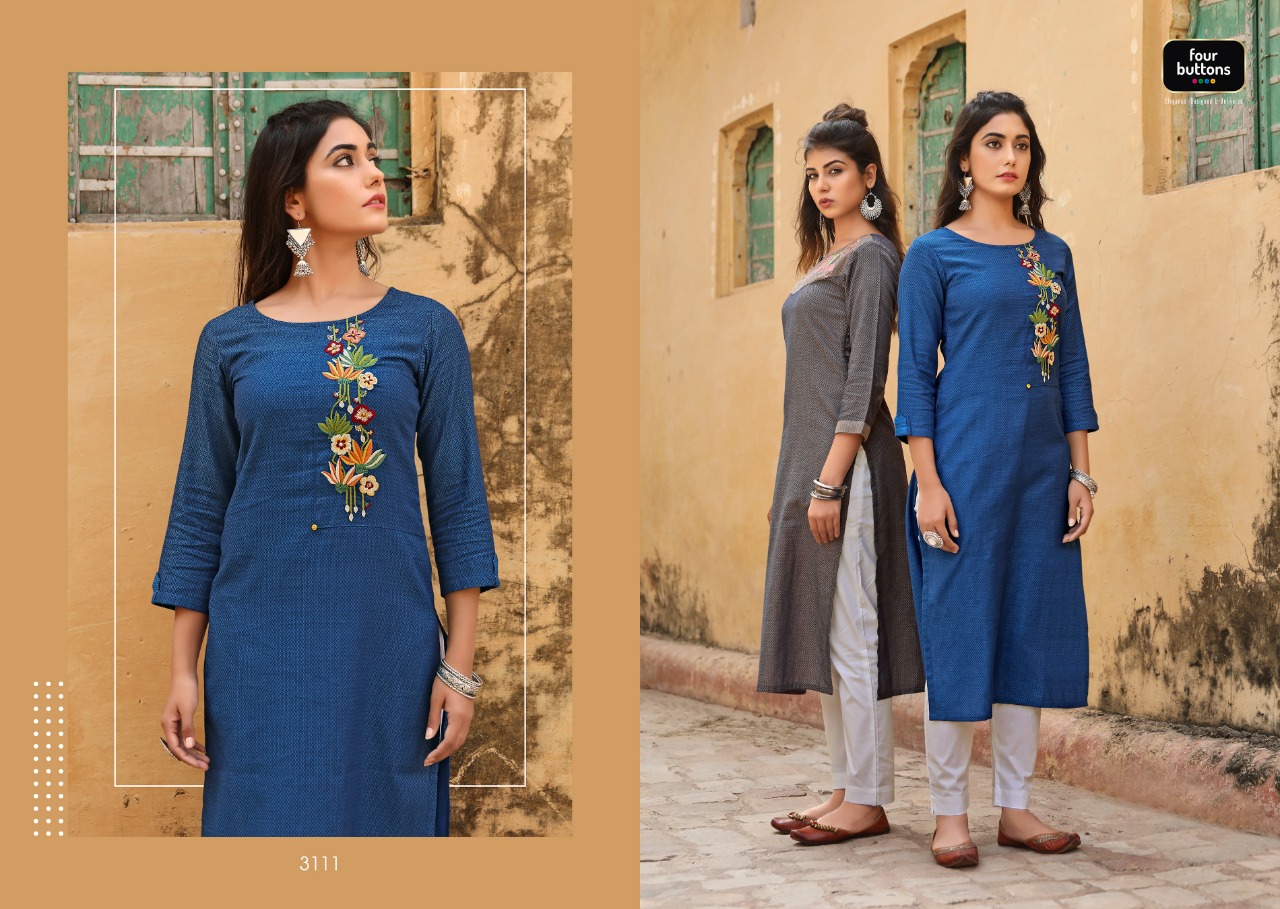 Four buttons mirage vol-2 classy catchy look Kurties