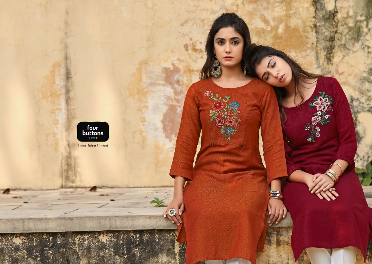 Four buttons mirage vol-2 classy catchy look Kurties