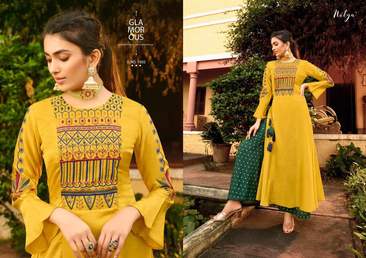 Lt nitya vol 42nx long flair Gowns party wear collection at wholesale rate
