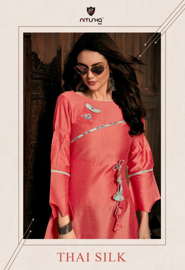 Nitisha Nx Thai silk stunning look classic trendy fits Kurties