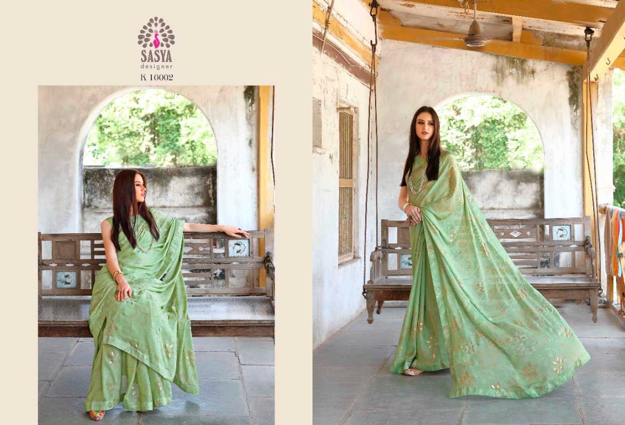Sasya Designer sampada gorgeous stylish look beautifully designed sarees