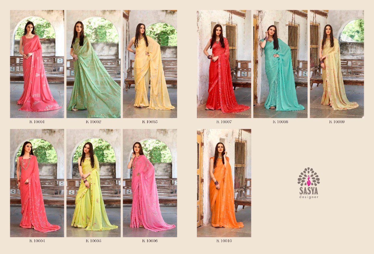 Sasya Designer sampada gorgeous stylish look beautifully designed sarees