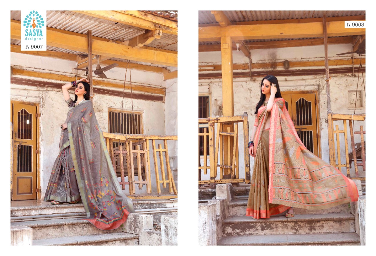 Sasya Designer sannari stylish look sarees