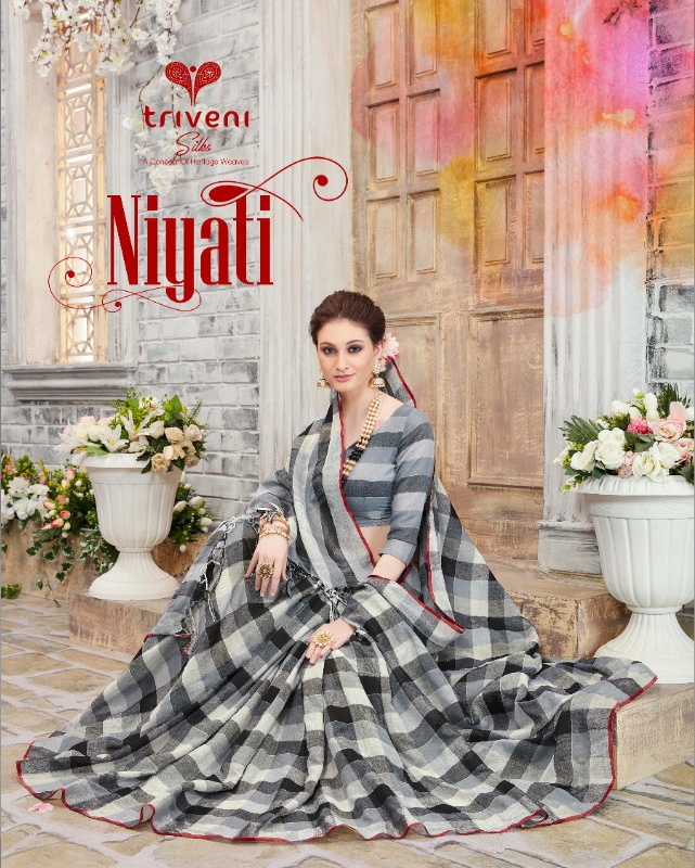 Triveni niyati attractive look colorful sarees