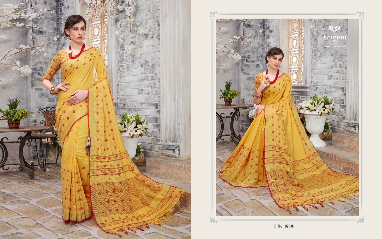 Triveni niyati attractive look colorful sarees