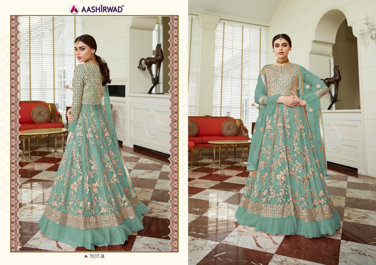 Aashirwad creation celebration gold stunning look beautifully designed festive collection party wear Salwar suits