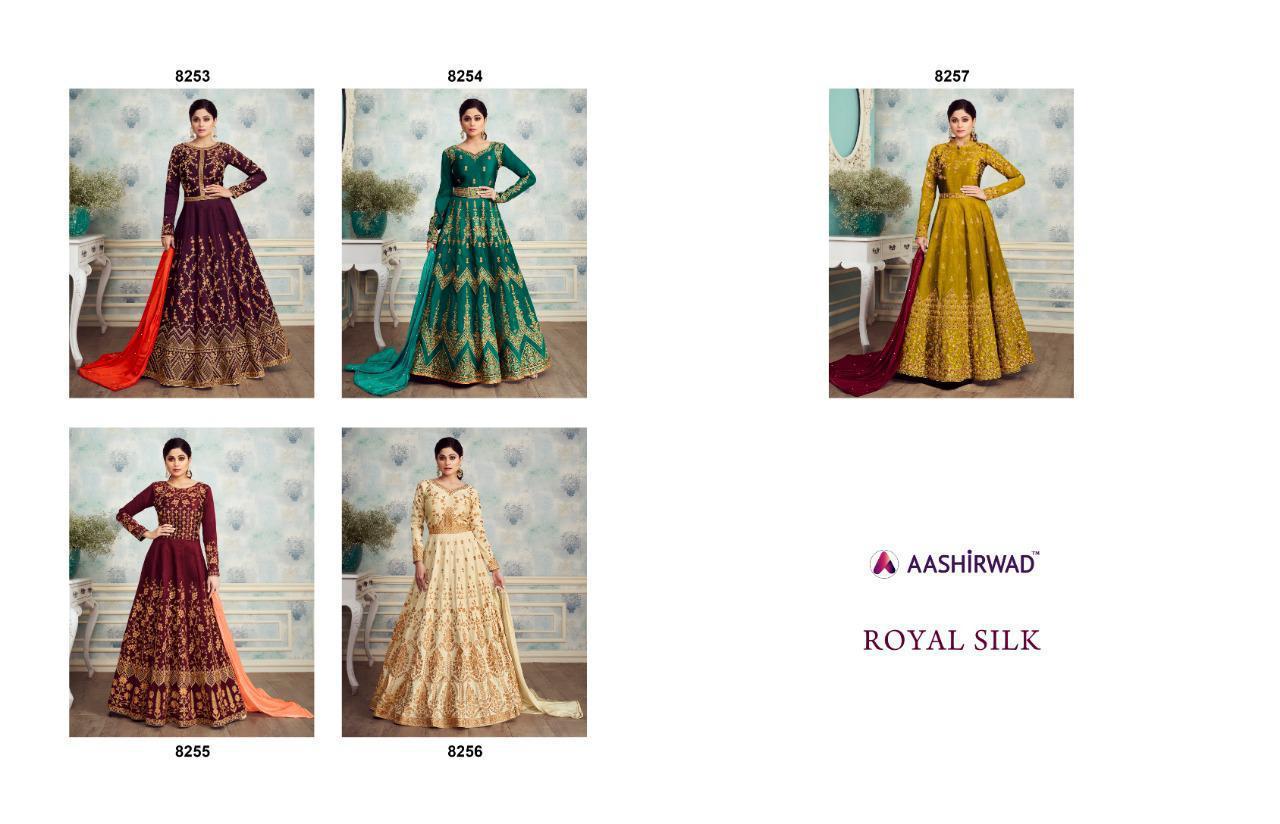 Aashirwad royal silk elagant look attractive designed Salwar suits