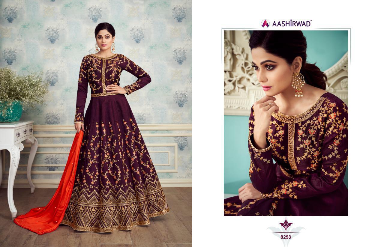 Aashirwad royal silk elagant look attractive designed Salwar suits
