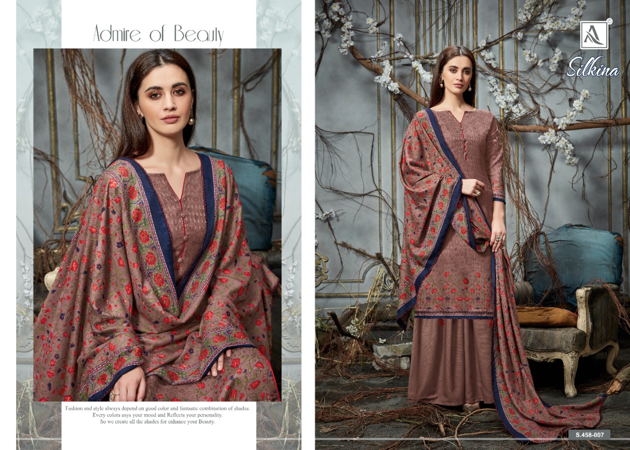 Alok Suit silkina elagant look Stylish Designed colorful Salwar suits