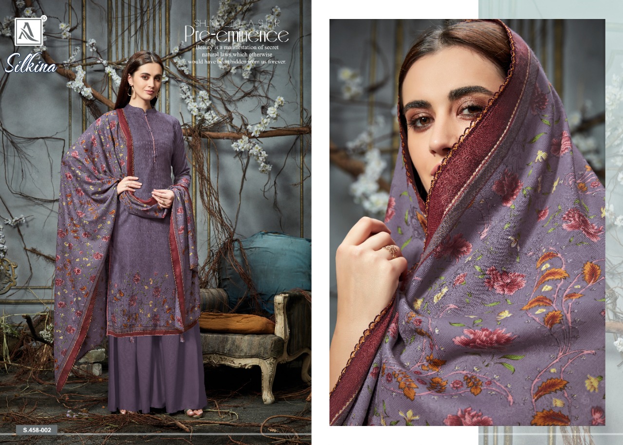 Alok Suit silkina elagant look Stylish Designed colorful Salwar suits