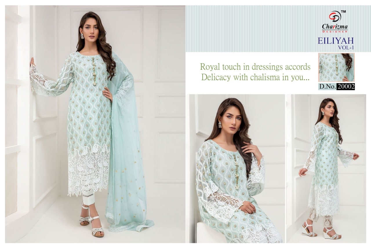 Charizma Designer eiliyah vol-1 astonishing style beautifully designed Pakistani concept Salwar suits