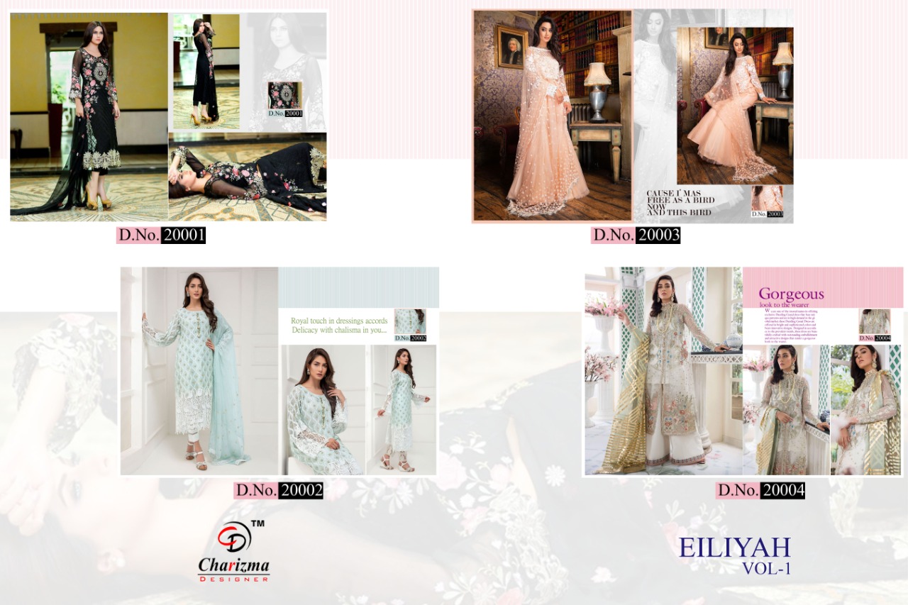 Charizma Designer eiliyah vol-1 astonishing style beautifully designed Pakistani concept Salwar suits