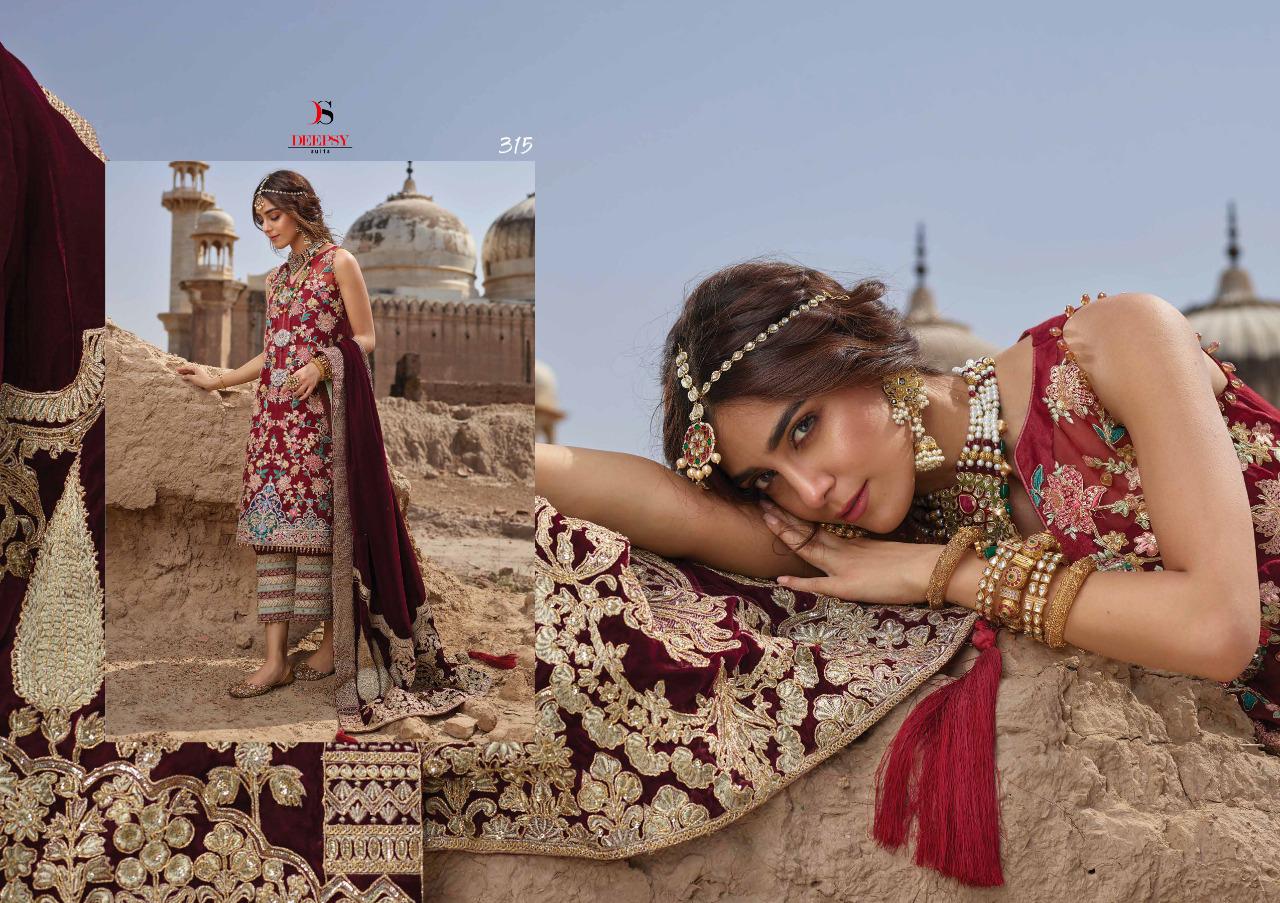Deepsy suits crimson heavy Embroidered Pakistani concept dress material dealer