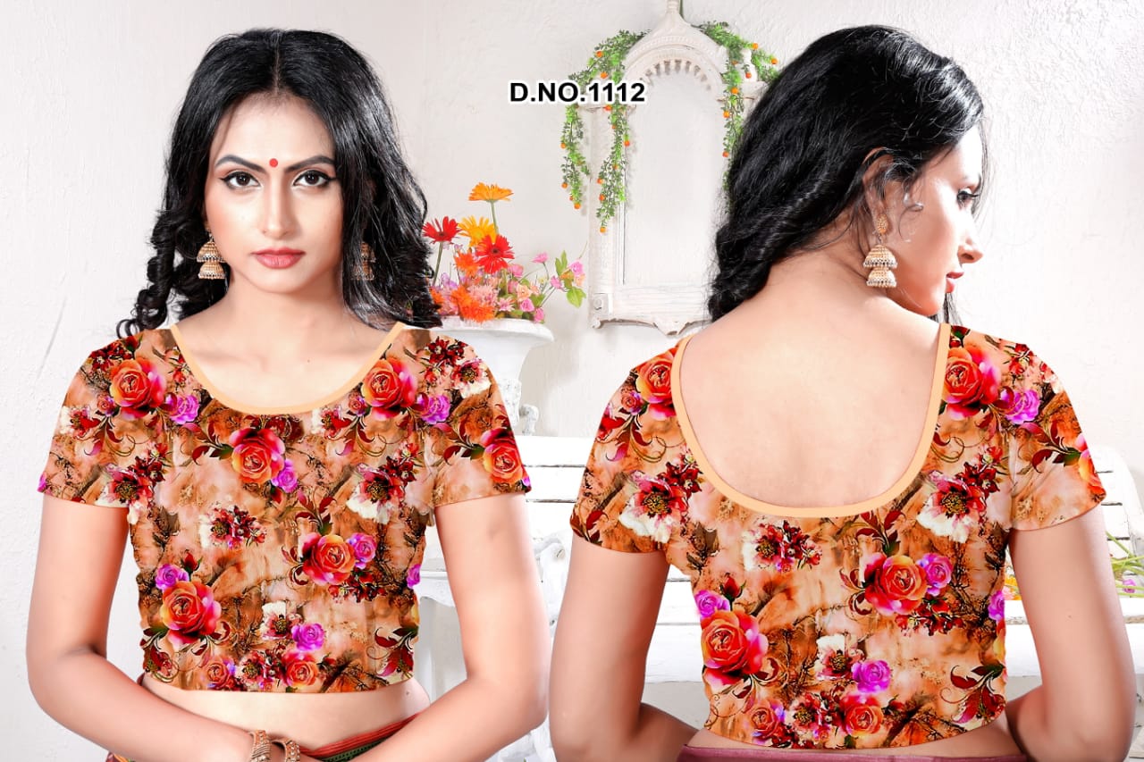 Gaabha half sleeve attractive and Colorfull Lycra blouse