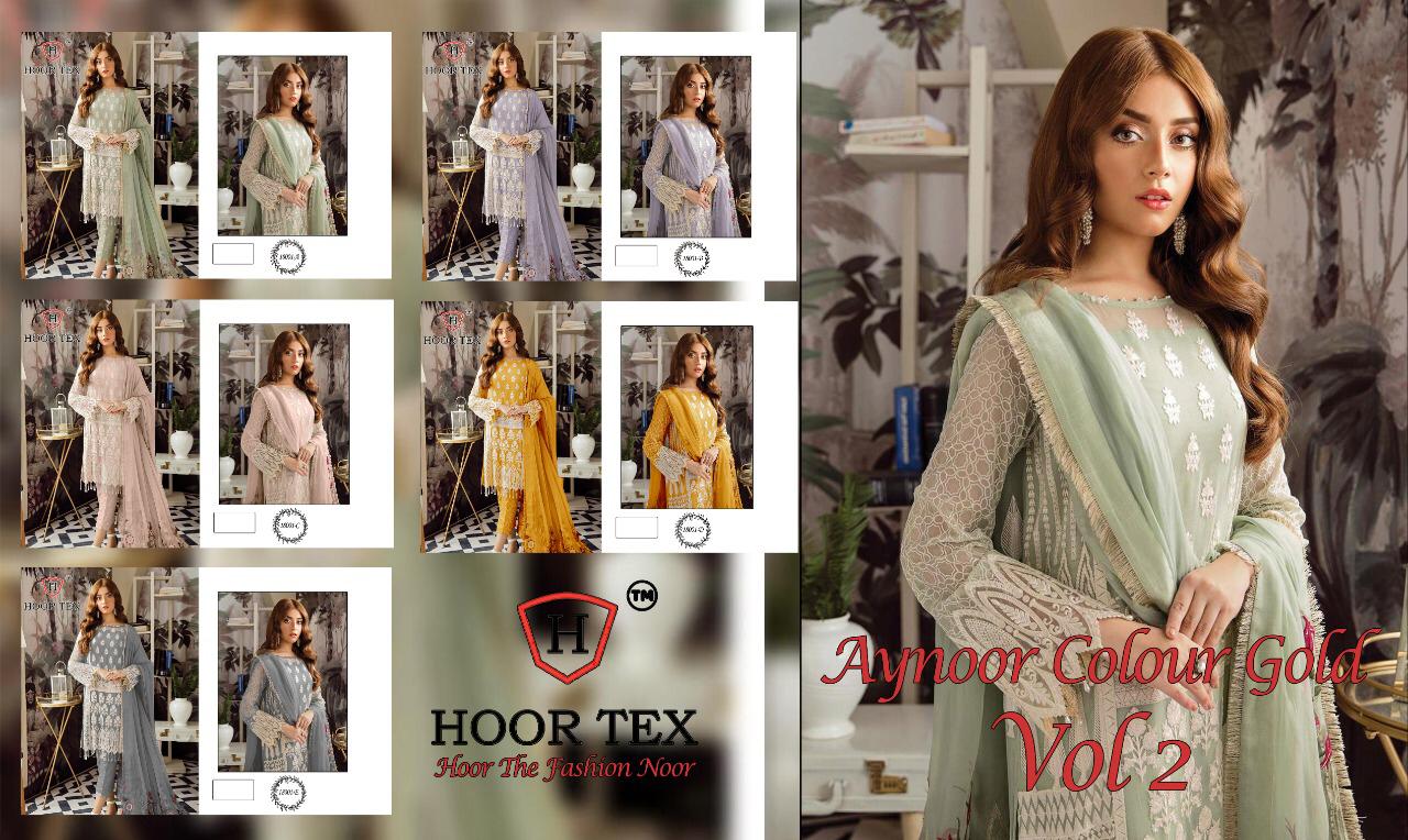 Hoor tex Aynoor color gold vol-2 Stunning and Attractive look Salwar suits