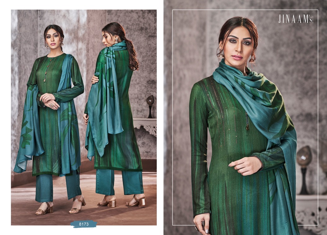 Jinaam Emery stunning look beautifully designed colorful collection of Salwar suit