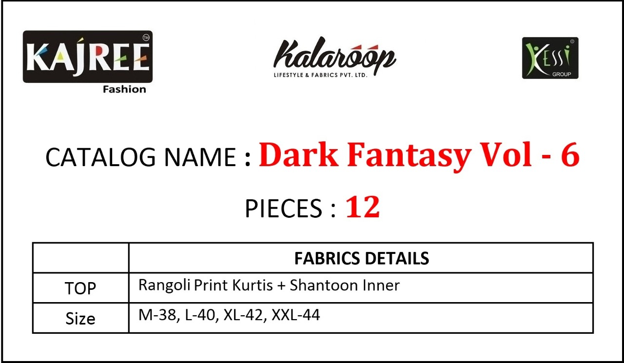 Kalaroop dark fantasy vol-6 innovative style beautifully designed Kurties