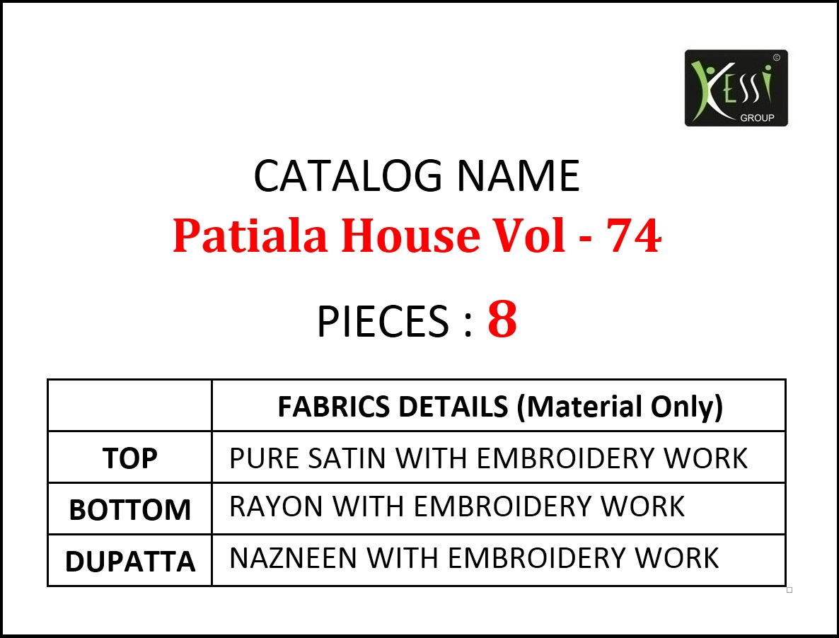 Kessi fabrics Patiala house vol- 74 attractive and stylish classy catchy look Salwar suits