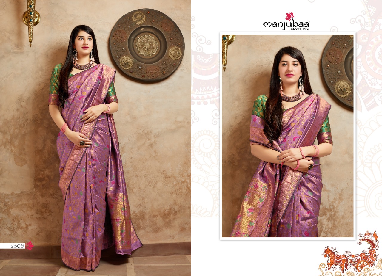 Manjubaa maheesha silk astonishing style attractive look beautifull sarees