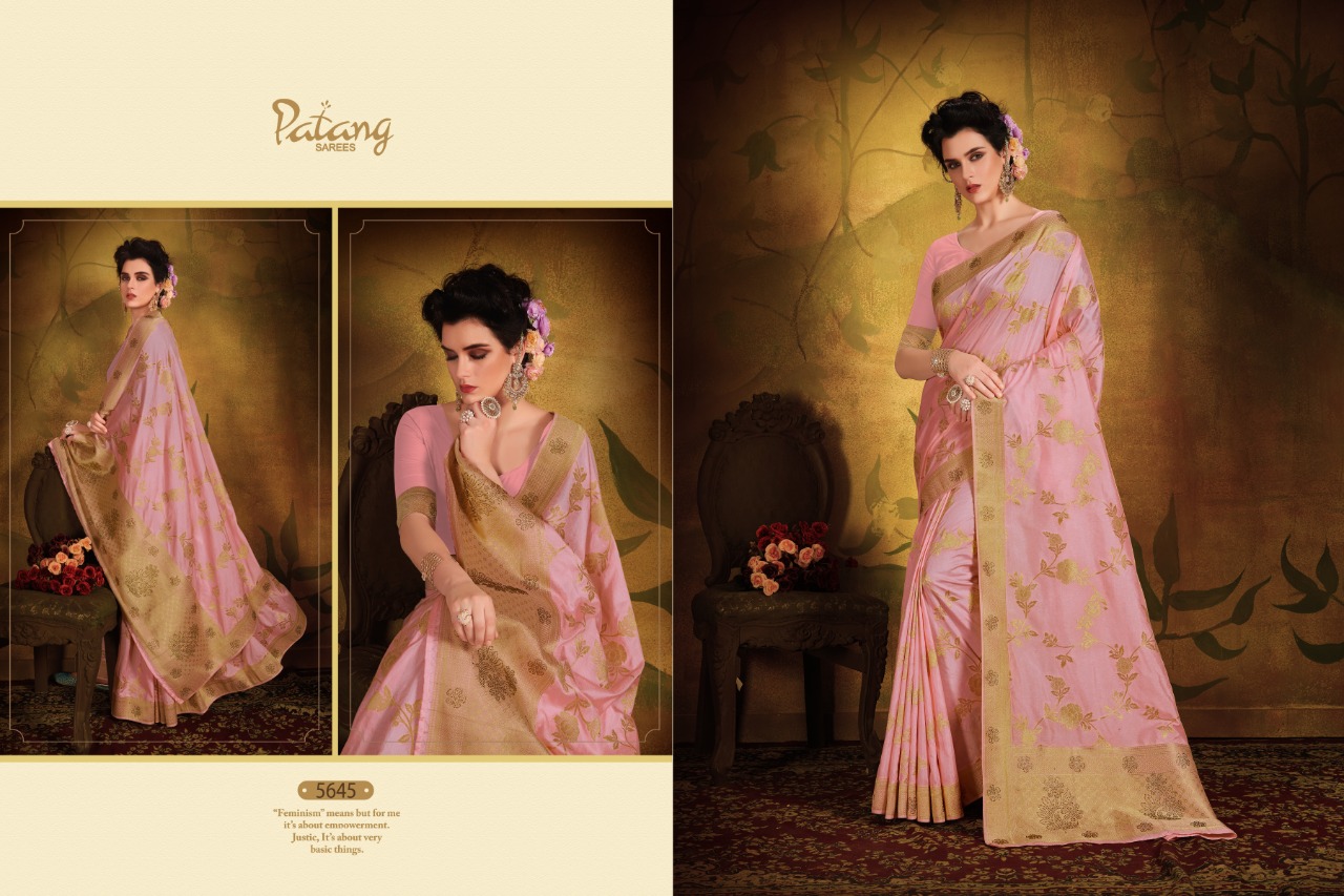 Patang diamond silk amazingly Designed collection of beautifull Sarees