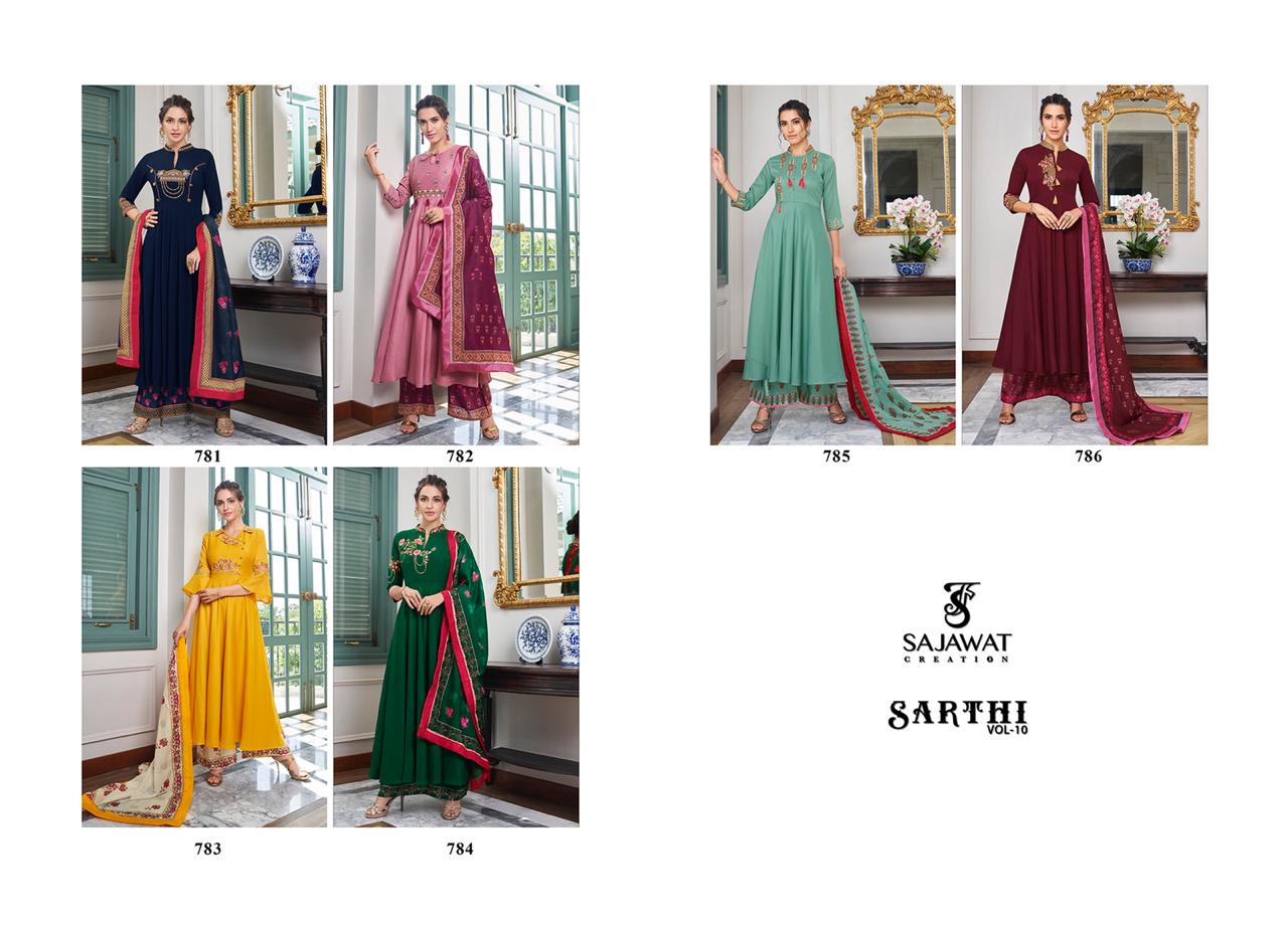 Sajawat Creation sarthi vol-10 elegant and attractive look Stylish Kurties