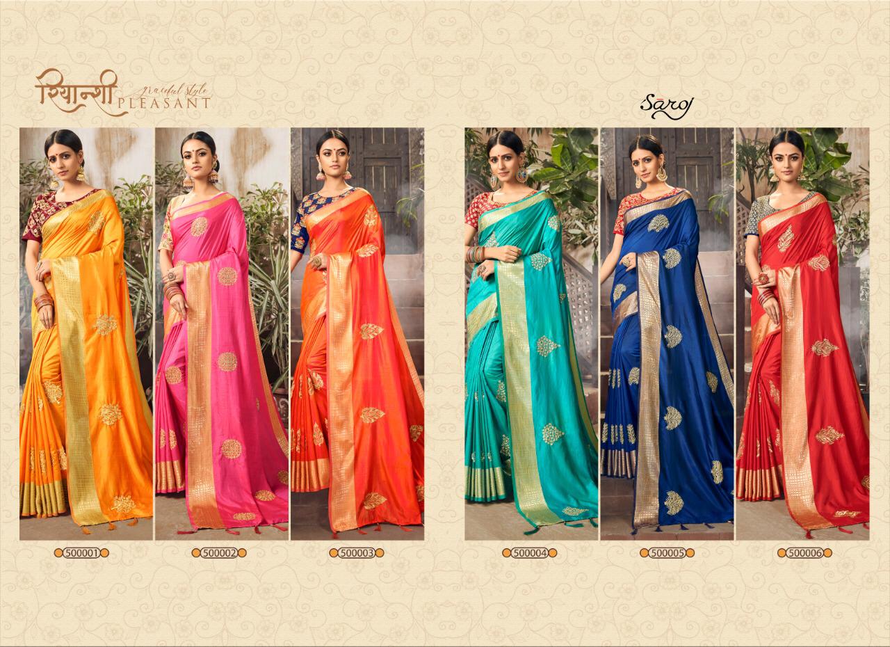 Saroj diamond Silk astonishing style attractive look Colorfull Sarees in wholesale prices