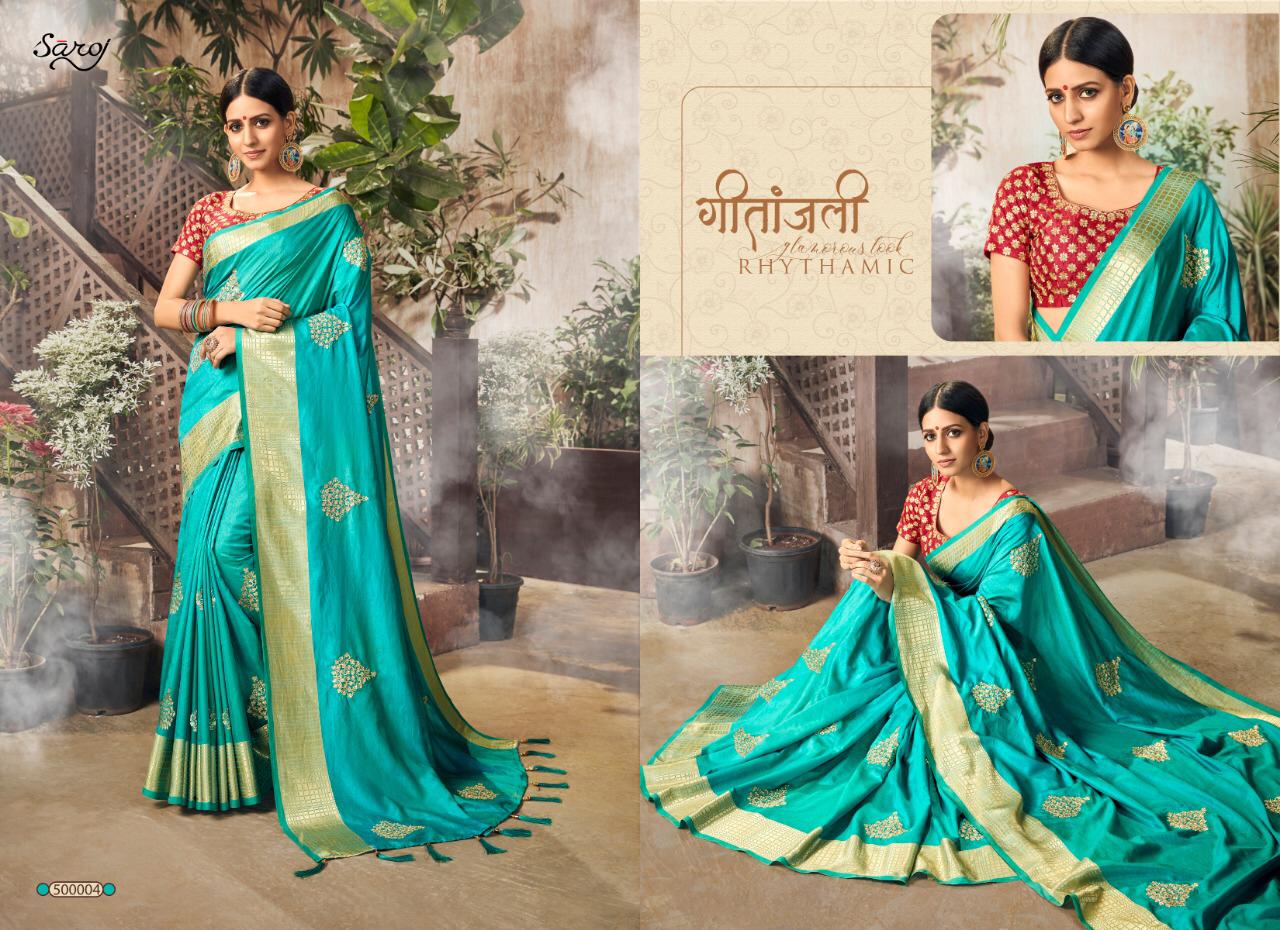 Saroj diamond Silk astonishing style attractive look Colorfull Sarees in wholesale prices