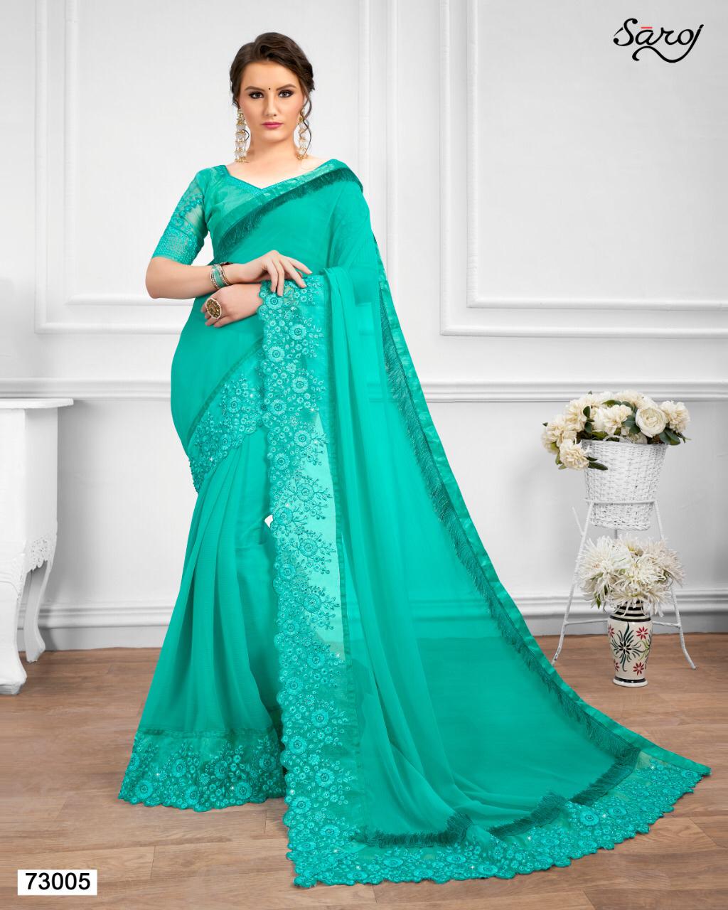 Saroj gazal beautifully designed attractive look Sarees