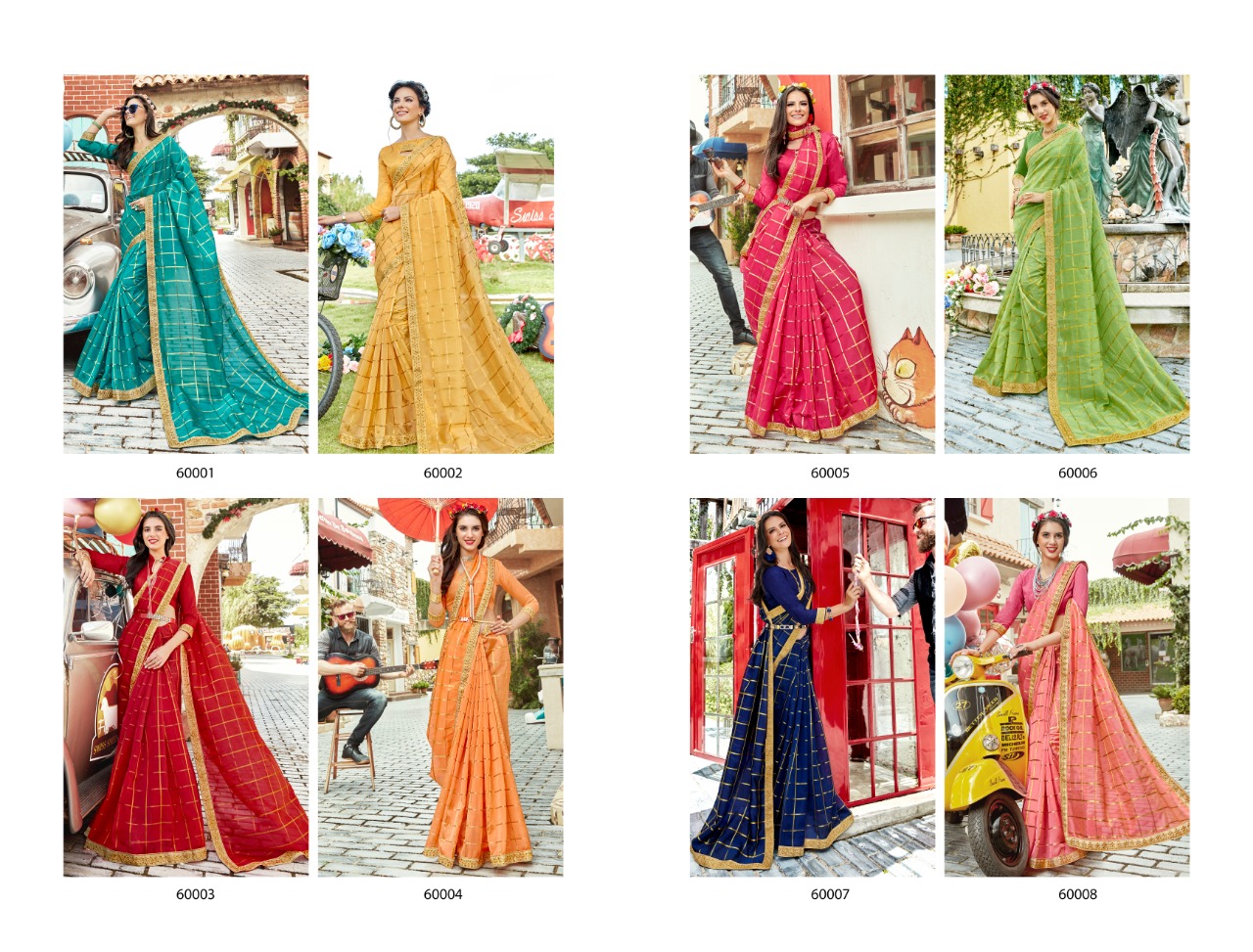 Saroj Neerja taking to fantasies colorfull checks designed Sarees