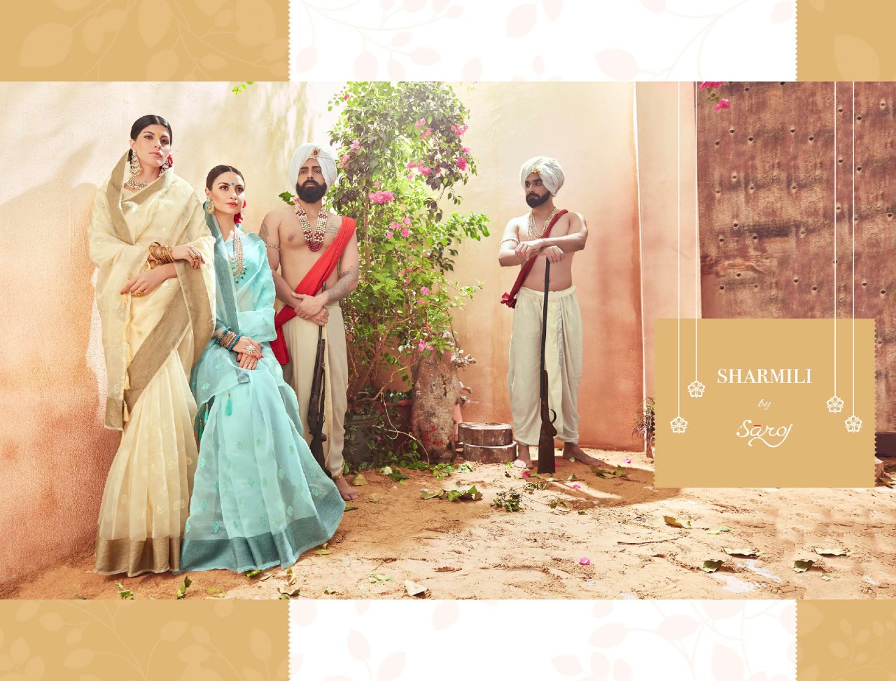 Saroj sharmili innovative style beautifully designed colorful collection of sarees in factory rates