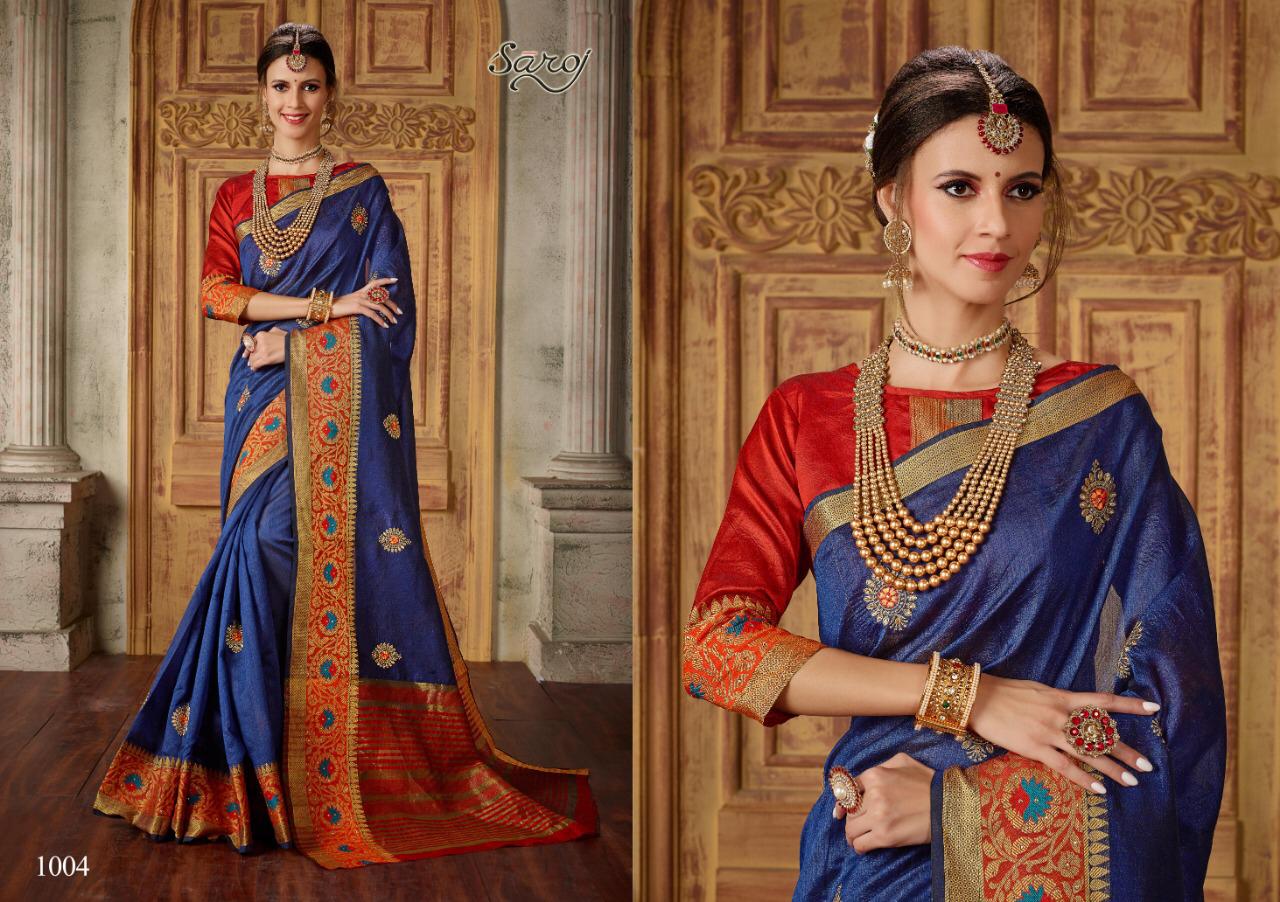 Saroj shubh Muhrat astonishing style beautifully designed Sarees