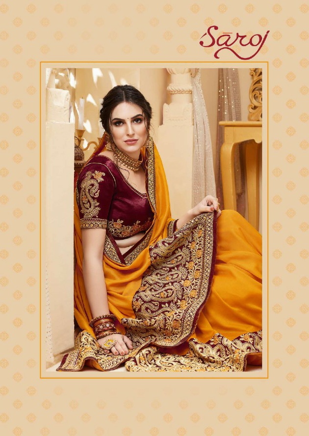 Saroj swayamvar astonishing style elagant look Stylish designed Sarees