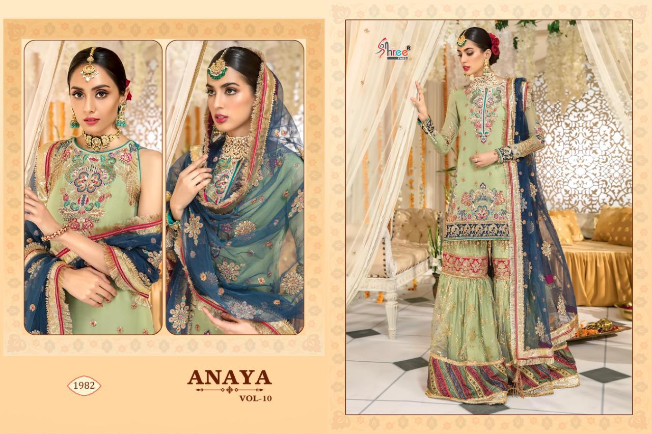 Shree Fab Anaya vol-10 elegant and attractive look beautifull Salwar suits