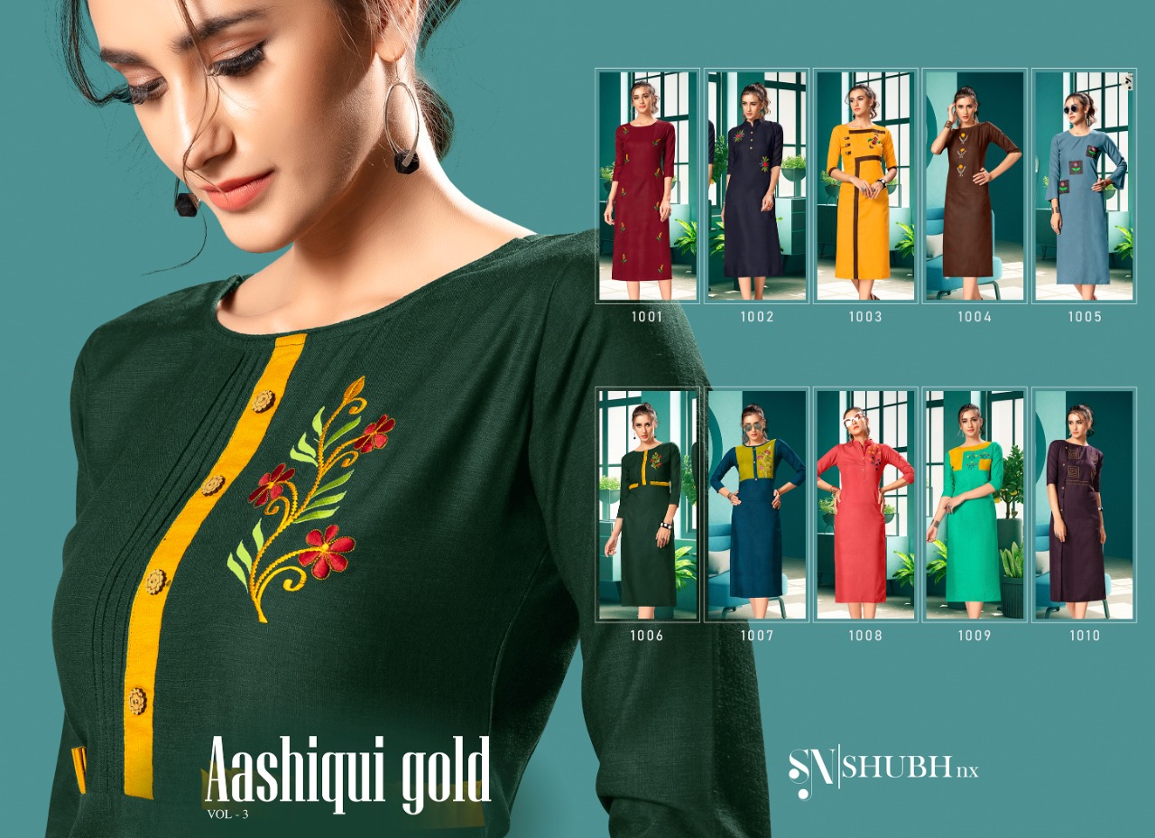 Shubh Nx aashiqui gold vol-3 Elegant look attractive designed Kurties