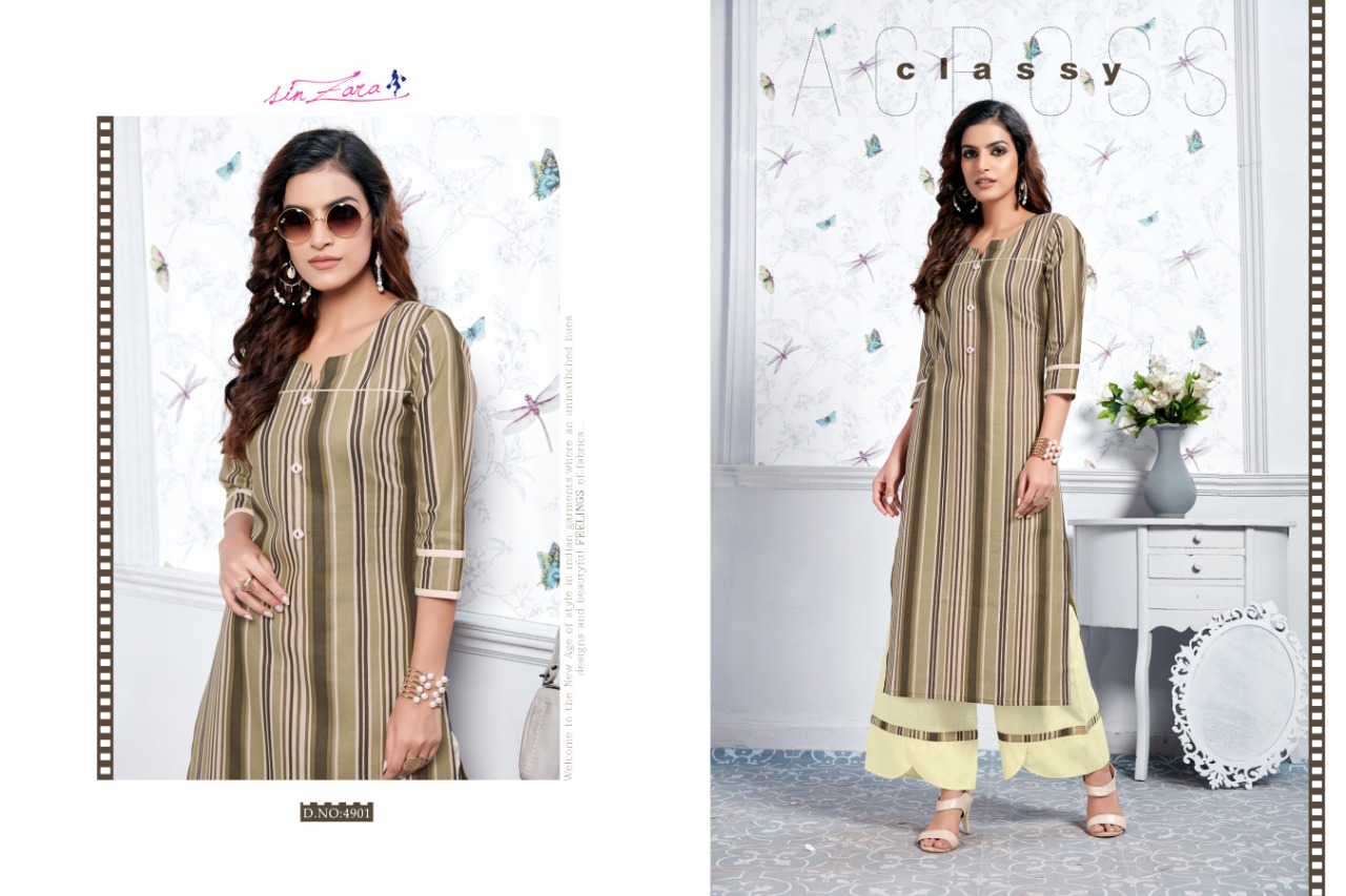 Sinzara Claire cotton printed Kurties with plazzo collection at wholesale price