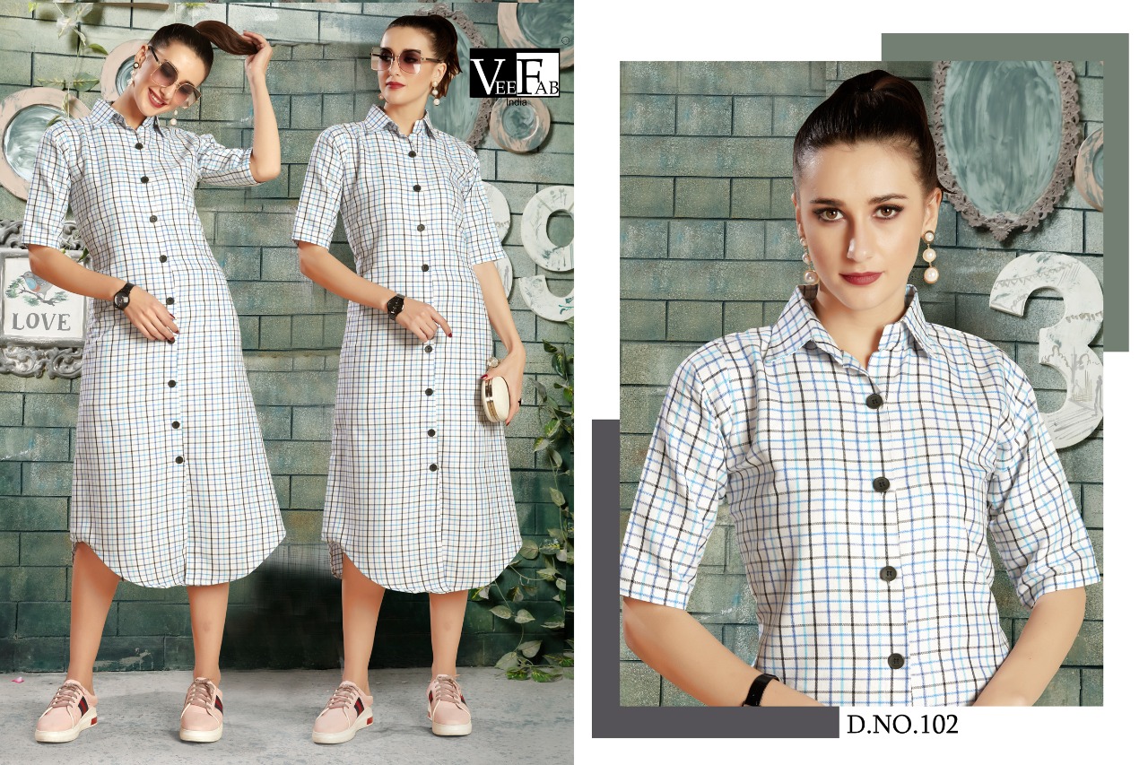 Vee Fab checkmate Vol-2 A new and modern trendy fits Kurties