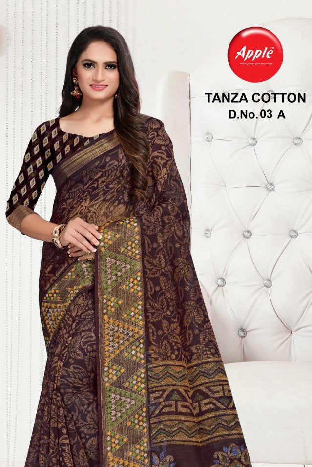 Apple tanza cotton astonishing style beautifull Sarees