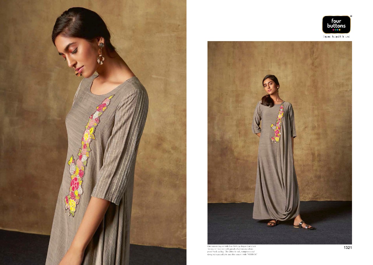 Four buttons mirror stunning look beautifully designed innovative Trendy fits Kurties